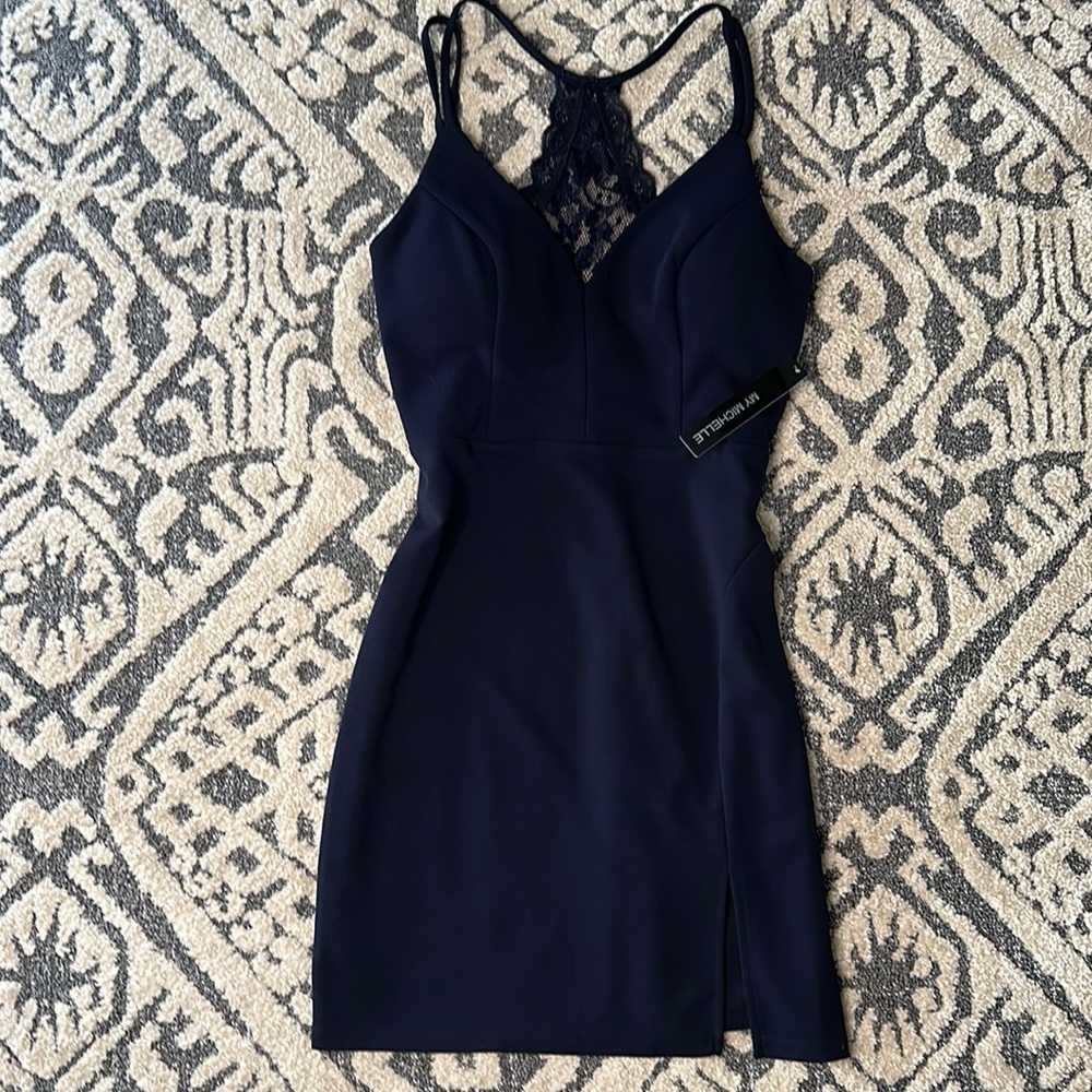 Navy My Michelle Cocktail Dress